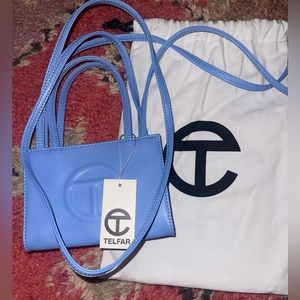 Telfar mini baby blue bag